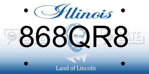868QR8 Illinois License Plate