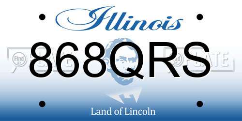868QRS Illinois License Plate