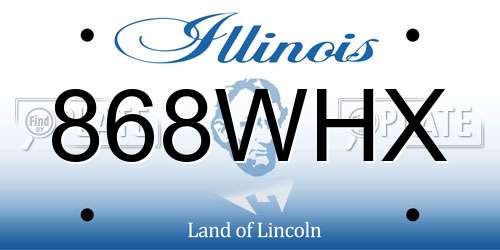 868WHX Illinois License Plate