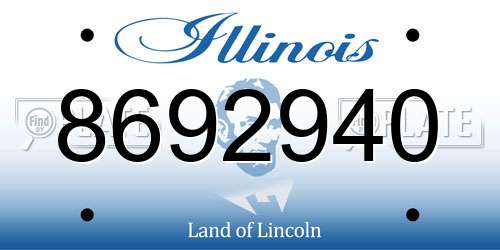 8692940 Illinois License Plate