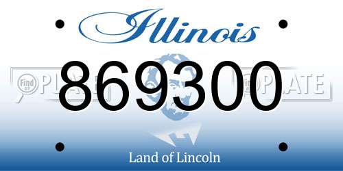 869300 Illinois License Plate