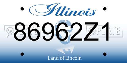 86962Z1 Illinois License Plate
