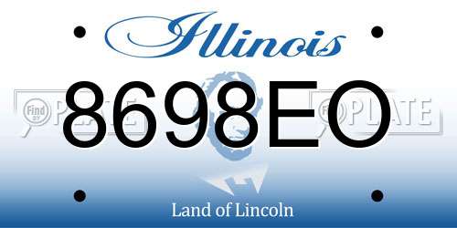 8698EO Illinois License Plate