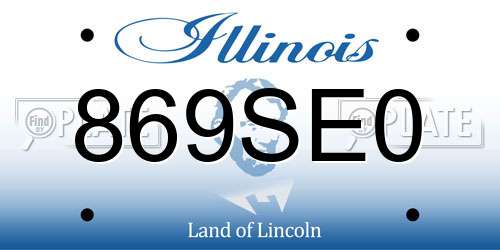 869SE0 Illinois License Plate