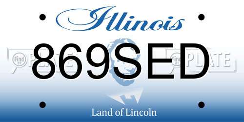 869SED Illinois License Plate