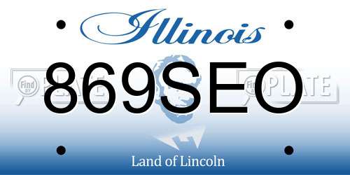 869SEO Illinois License Plate