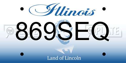 869SEQ Illinois License Plate