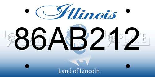 86AB212 Illinois License Plate