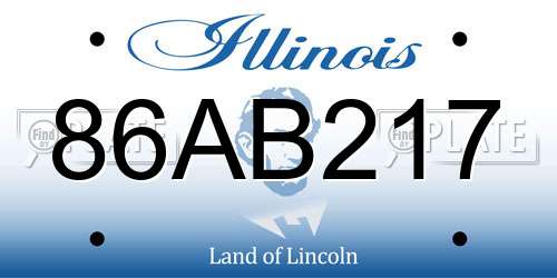 86AB217 Illinois License Plate