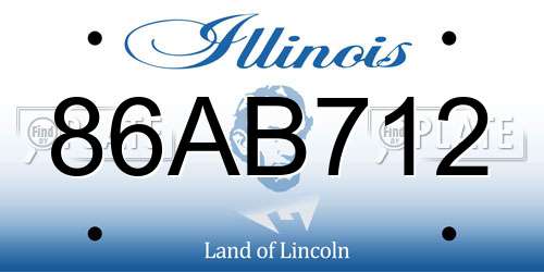86AB712 Illinois License Plate