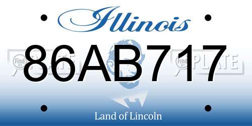86AB717 Illinois License Plate