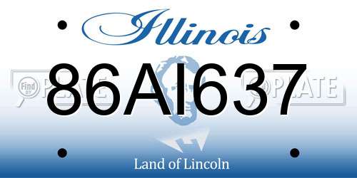 86AI637 Illinois License Plate