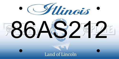 86AS212 Illinois License Plate