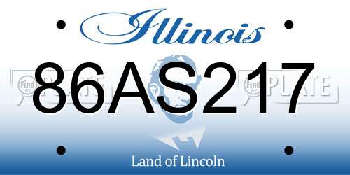 86AS217 Illinois License Plate