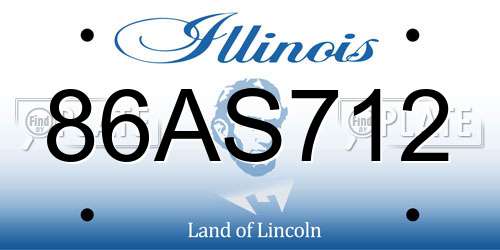 86AS712 Illinois License Plate