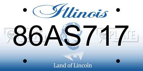 86AS717 Illinois License Plate