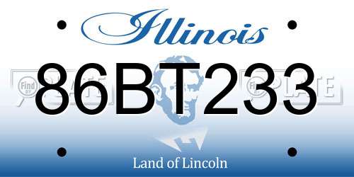 86BT233 Illinois License Plate