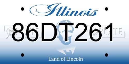 86DT261 Illinois License Plate