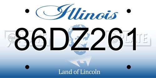 86DZ261 Illinois License Plate