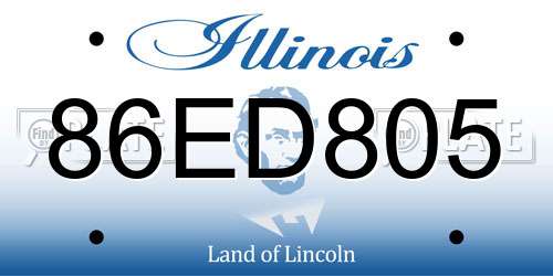 86ED805 Illinois License Plate