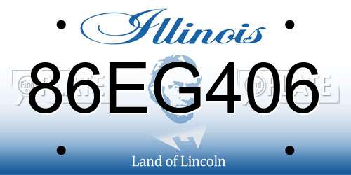 86EG406 Illinois License Plate