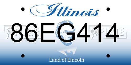 86EG414 Illinois License Plate