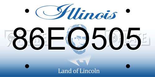 86EO505 Illinois License Plate
