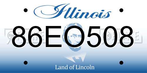 86EO508 Illinois License Plate