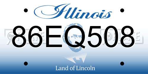 86EQ508 Illinois License Plate