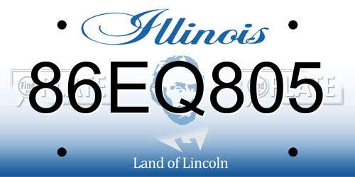 86EQ805 Illinois License Plate