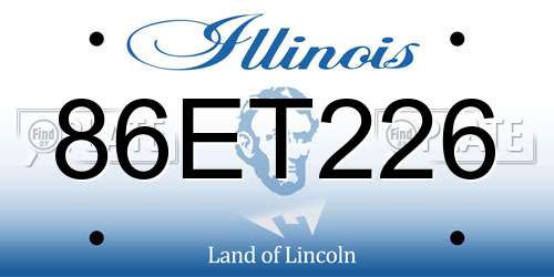 86ET226 Illinois License Plate