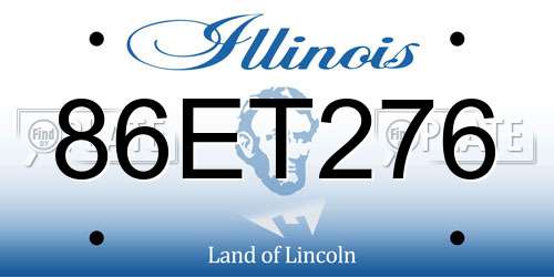 86ET276 Illinois License Plate