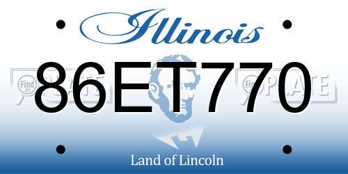 86ET770 Illinois License Plate