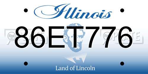 86ET776 Illinois License Plate