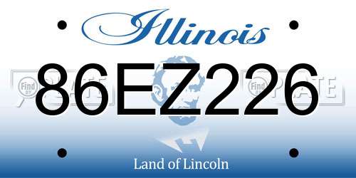 86EZ226 Illinois License Plate