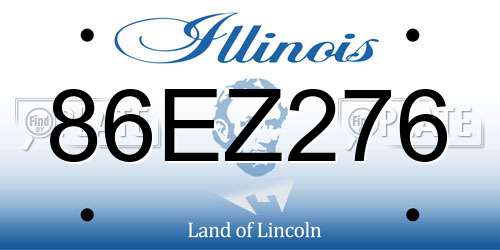 86EZ276 Illinois License Plate