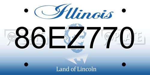 86EZ770 Illinois License Plate