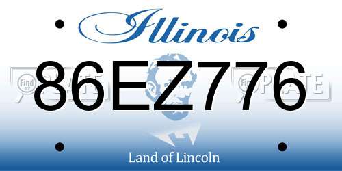 86EZ776 Illinois License Plate