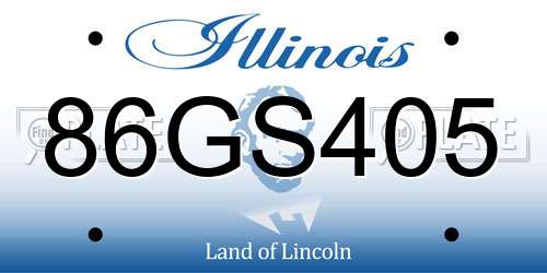 86GS405 Illinois License Plate