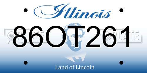 86OT261 Illinois License Plate