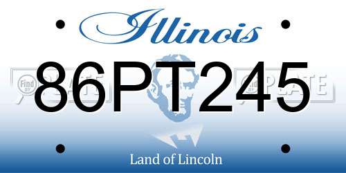 86PT245 Illinois License Plate