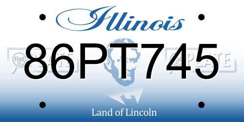 86PT745 Illinois License Plate