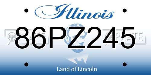 86PZ245 Illinois License Plate