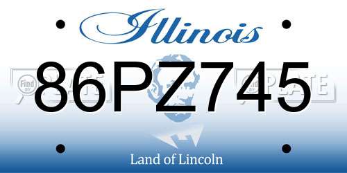 86PZ745 Illinois License Plate