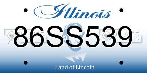 86SS539 Illinois License Plate