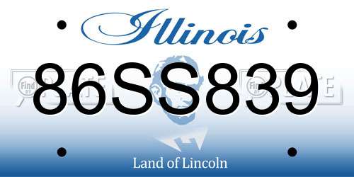 86SS839 Illinois License Plate