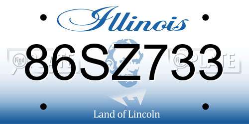 86SZ733 Illinois License Plate