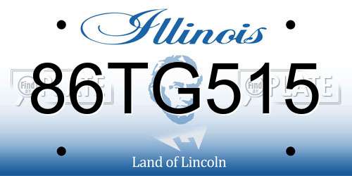 86TG515 Illinois License Plate