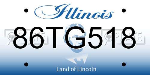 86TG518 Illinois License Plate