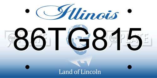 86TG815 Illinois License Plate